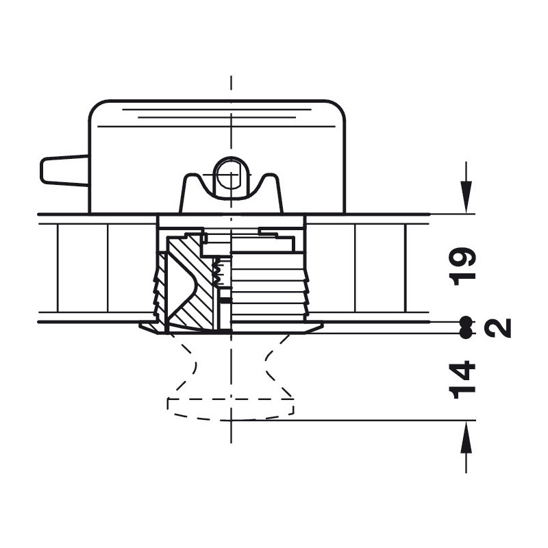 ZAMEK H PRZYCISKOWY ROZETA    229.03.626