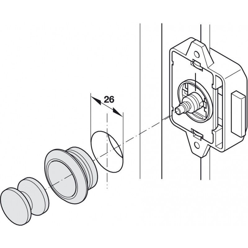 ZAMEK H PRZYCISKOWY ROZETA    229.03.626