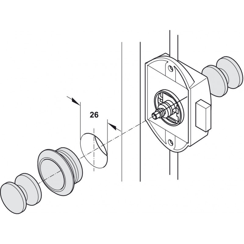 ZAMEK H PRZYCISKOWY ROZETA    229.03.626
