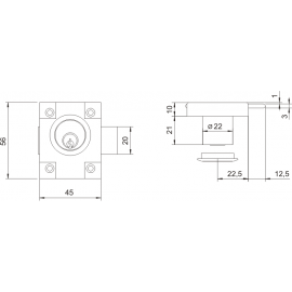 ZAMEK MEBLOWY  ZMB1  NIKL            LOB