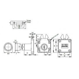 ZAMEK SISO DRZWI ŻALUZJI              19x22   X-855  14.01.450-1