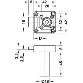 ZAMEK HAFELE SYMO3000 18/45   232.26.622