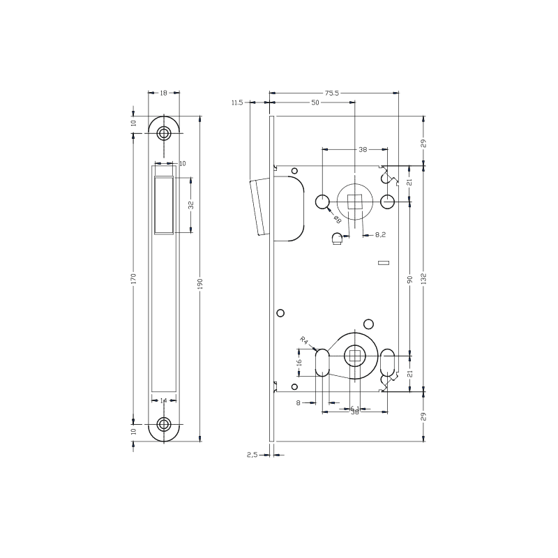 ZAMEK H MAGNET WPUSZCZ WC  911.23.655