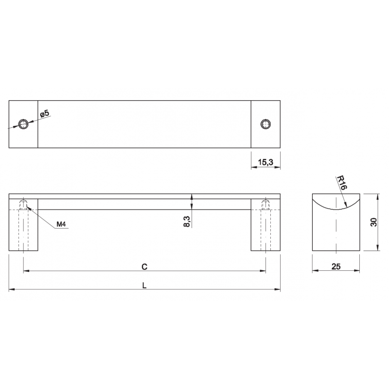 GTV UA 337B/480/06  UCHWYT INOX ***