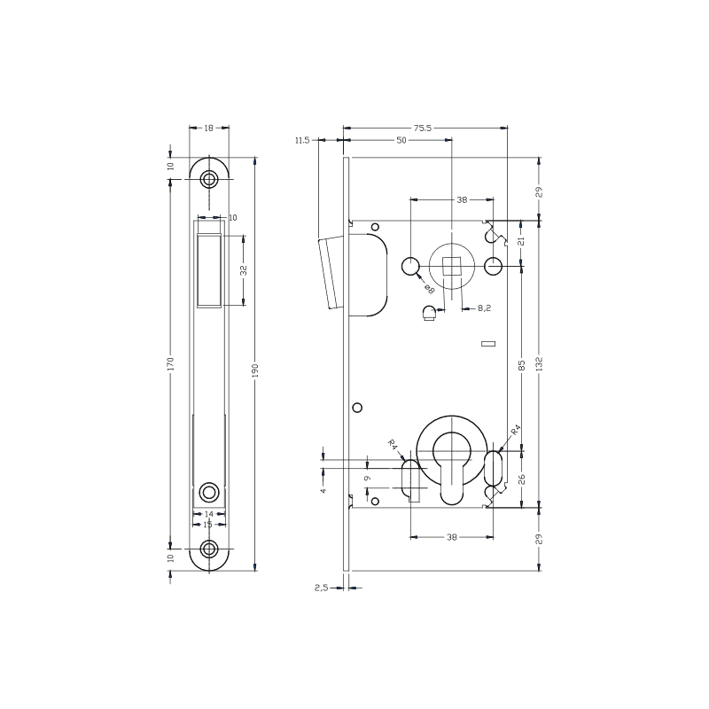 ZAMEK H MAGNET WPUSZAN WKŁ 911.23.654