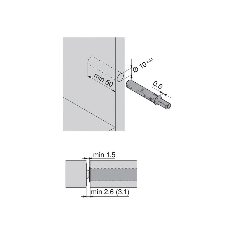 TIP-ON DO DRZWI KRÓTKI szary              956.1004