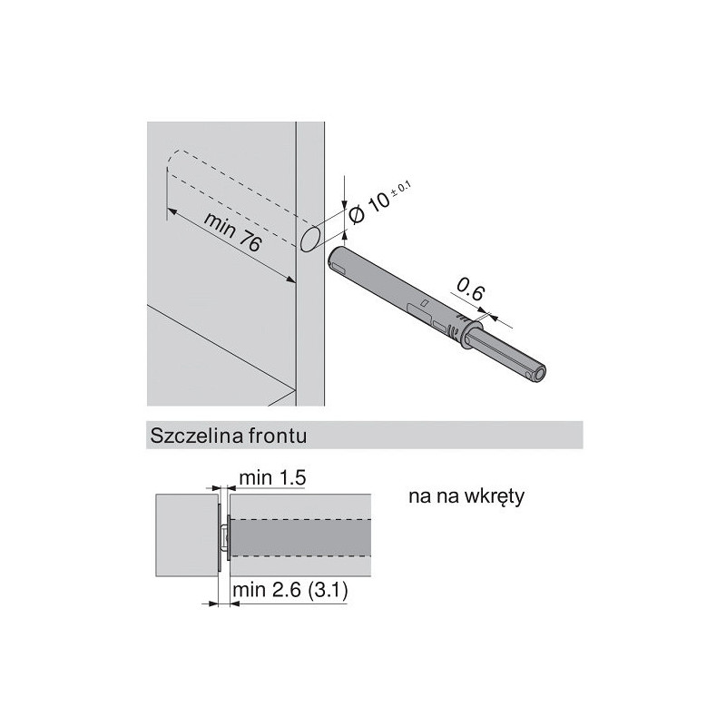 TIP-ON DO DRZWI DŁUGI szary                 956A1004