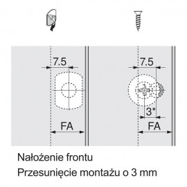 TIP-ON DO DRZWI DŁUGI szary                 956A1004