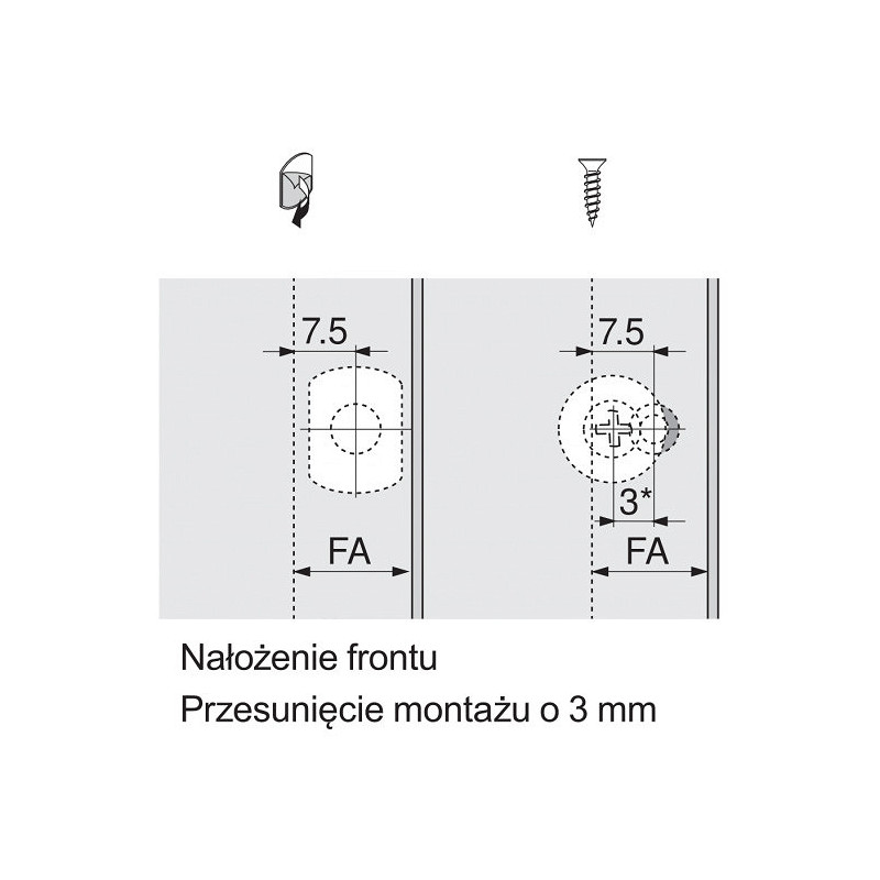TIP-ON DO DRZWI DŁUGI szary                 956A1004