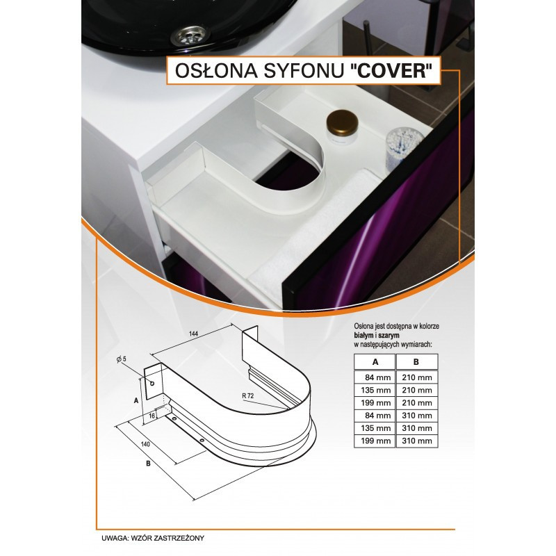 OSŁONA SYFONU COVER BIAŁA   210x135 