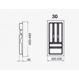 WKŁAD SZUFLAD PRO BIAŁY             30 /490  R