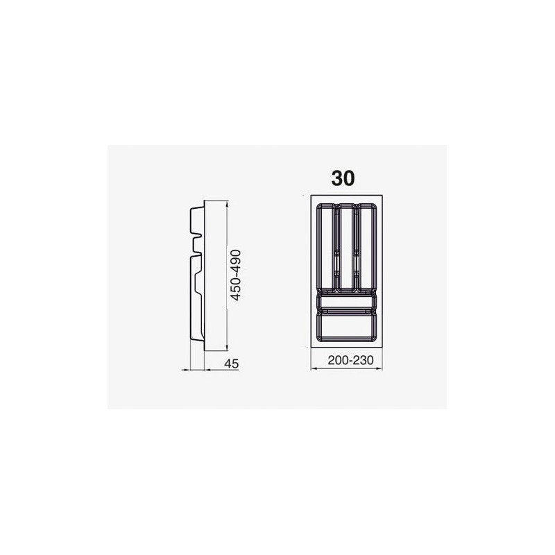WKŁAD SZUFLAD PRO METALIK        30 /490  R