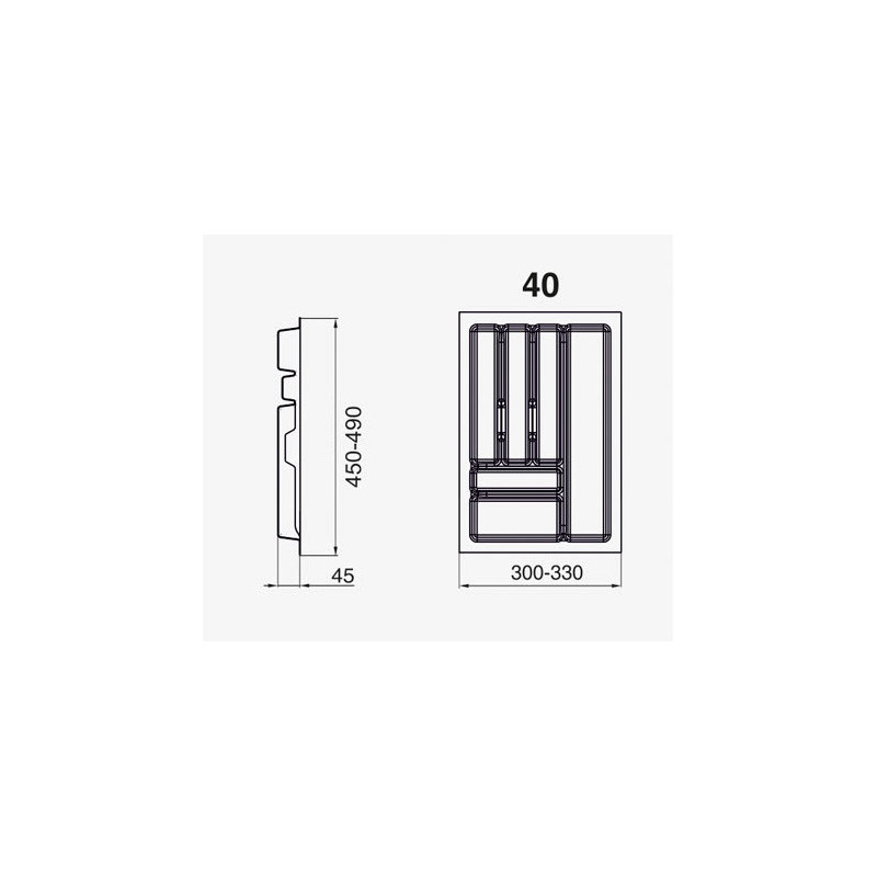 WKŁAD SZUFLAD PRO BIAŁY             40 /490  R