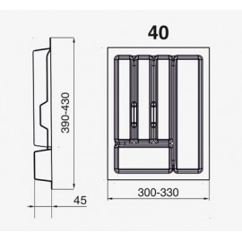WKŁAD SZUFLAD UNI METALIK         40 /430  R