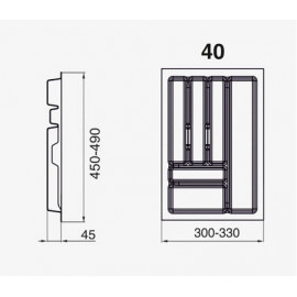 WKŁAD SZUFLAD PRO METALIK        40 /490  R