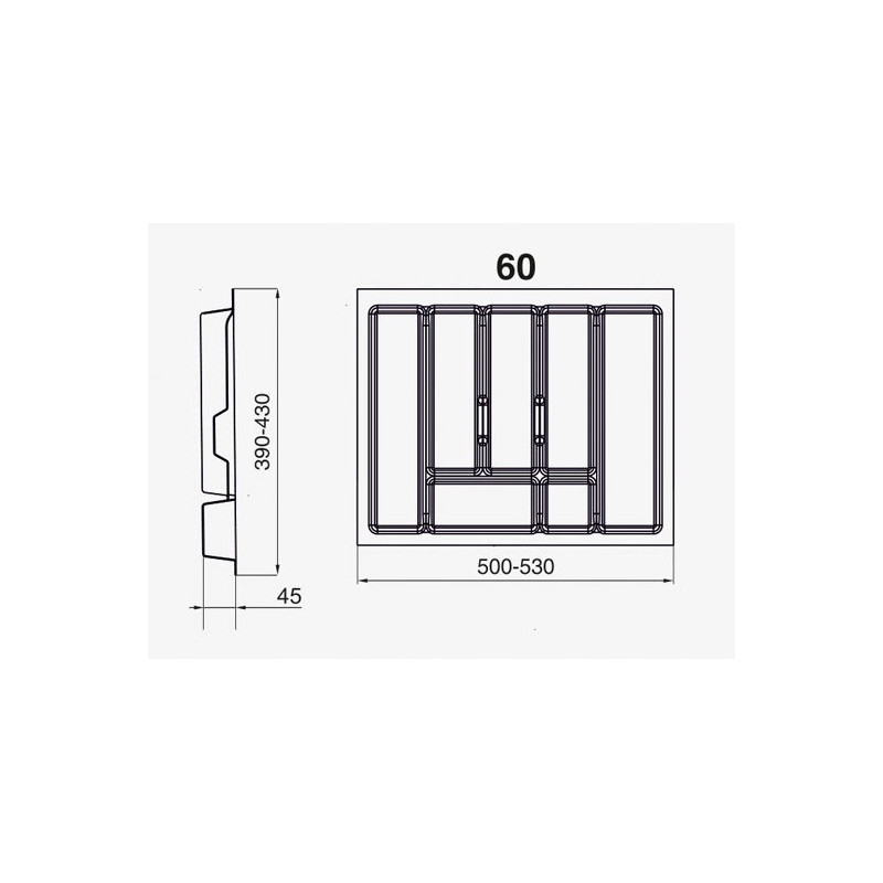 WKŁAD SZUFLAD UNI BIAŁY              60 /430  R