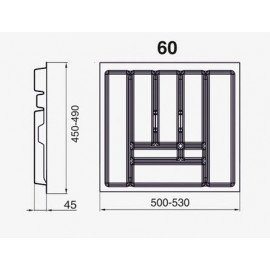 WKŁAD SZUFLAD PRO METALIK        60 /490  R