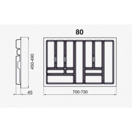 WKŁAD SZUFLAD PRO METALIK        80 /490  R
