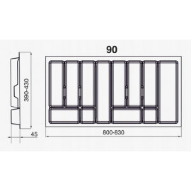 WKŁAD SZUFLAD UNI BIAŁY              90 /430  R