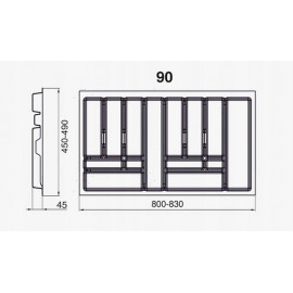 WKŁAD SZUFLAD PRO METALIK        90 /490  R