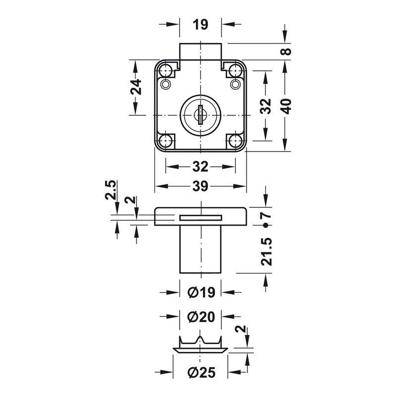ZAMEK H ECONO 19mm     232.01.210 / 232.38.932
