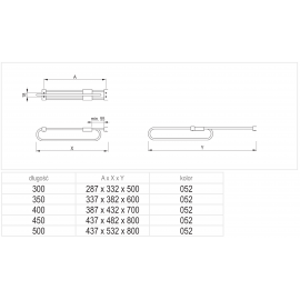 WIESZAK WYSUWNY E50 L- 450 CHROM     REJS 48,2cm