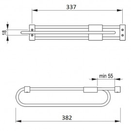 WIESZAK WYSUWNY E50 L- 350 CHROM     REJS 38,2cm
