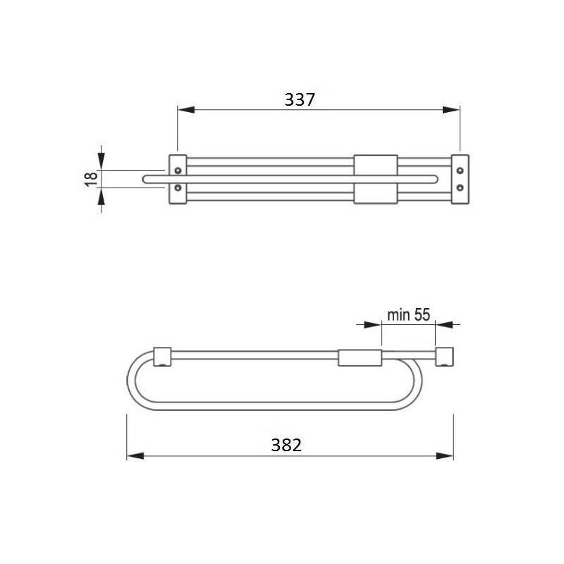 WIESZAK WYSUWNY E50 L- 350 CHROM     REJS 38,2cm