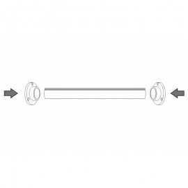 DRĄŻEK DO SZAFY PODŚWIETLANY ALUM ROZETA szara (2szt.)  DL