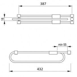 WIESZAK WYSUWNY E50 L- 400 CHROM     REJS 43,2cm