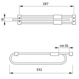 WIESZAK WYSUWNY E50 L- 300 CHROM     REJS 33,2cm