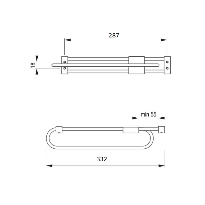 WIESZAK WYSUWNY E50 L- 300 CHROM     REJS 33,2cm