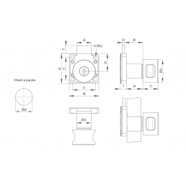 ZAMEK SISO GAŁKA  850S FN2  GRYC