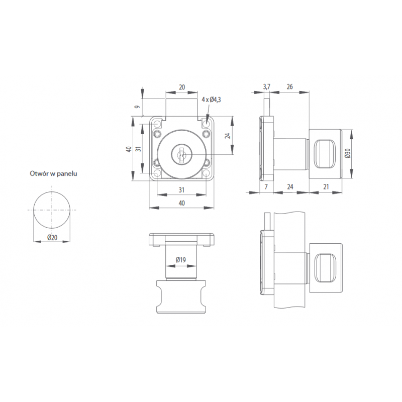 ZAMEK SISO GAŁKA  850S FN2  GRYC