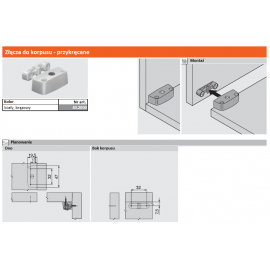 ZŁĄCZE BLUM  OBUD+ŁĄCZ  40.2000    BRĄZ