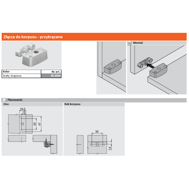 ZŁĄCZE BLUM  OBUD+ŁĄCZ  40.2000    BRĄZ