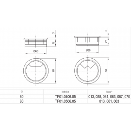 PRZELOTKA DO KABLI WIŚNIA**