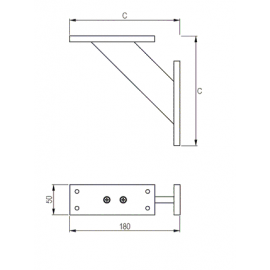 WSPORNIK PÓŁKI H-170 ALUMINIUM C-O (2szt)