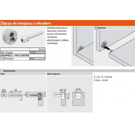 ZŁĄCZE BLUM MIMOŚRÓD    42.0700.01 BRĄZ