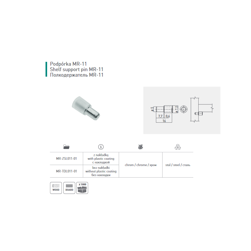 WSPORNIK PÓŁKI GTV MR-TDL011-01              op.100