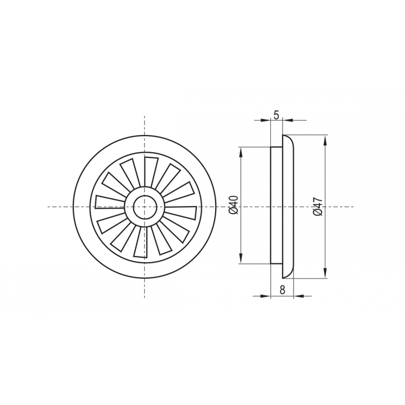 WYWIETRZNIK SŁONECZKO     fi-40   WIŚNIA