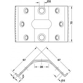 OKUCIA STOŁU H KĄTOWNIK 70mm  641.00.910