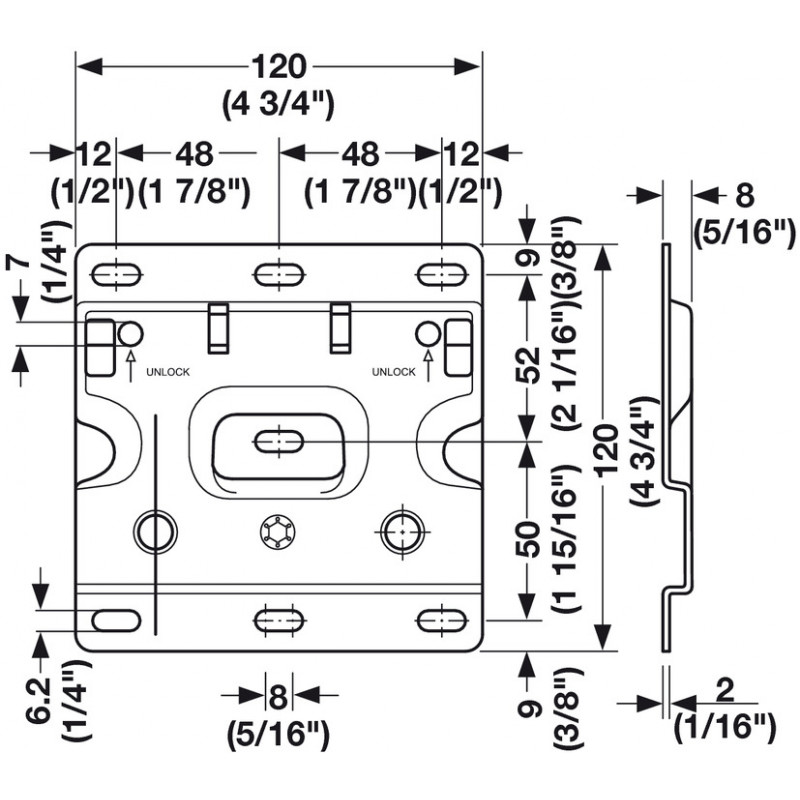 ZAWIESZKA H CAMAR 807 1 120KG  PŁYTKA  60x70  290.40.990