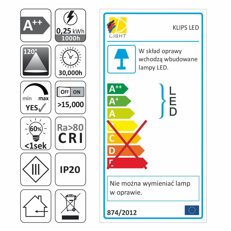 KLIPS LED 3PKT      BIAŁY C.  LUZ    H