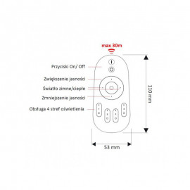 LED STEROWNIK MONO RF-01   DL      PILOT 4-stefowy