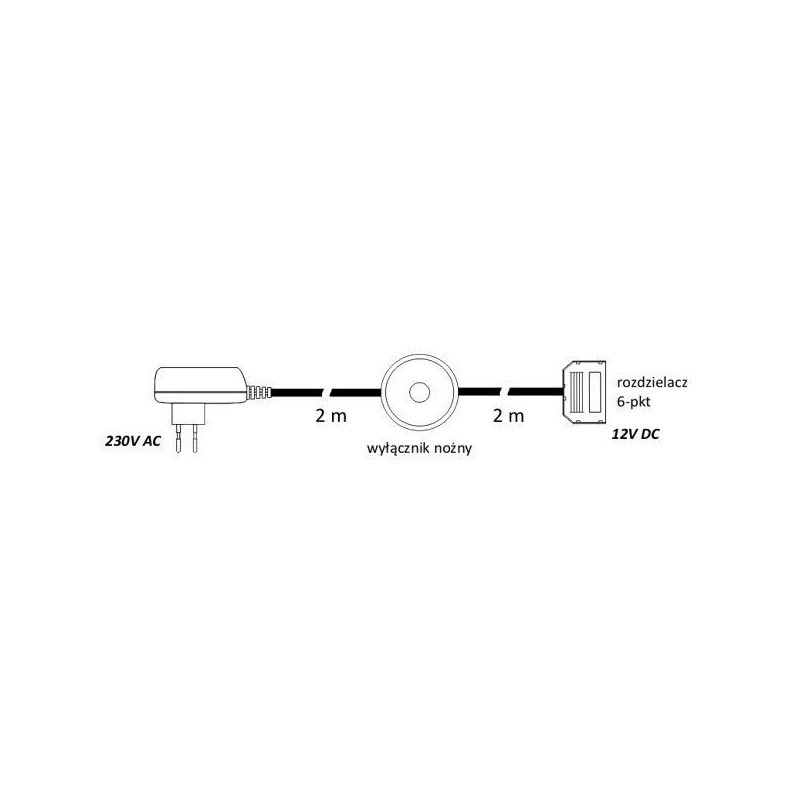 ZASILACZ LED WTYKOWY+WYŁ.NOŻNY+ROZDZ  6W