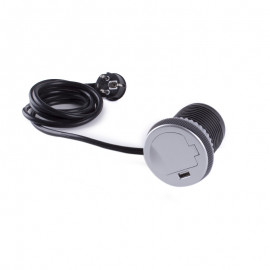 GNIAZDO SINGLE BOX MINI+USB ALUMINIUM