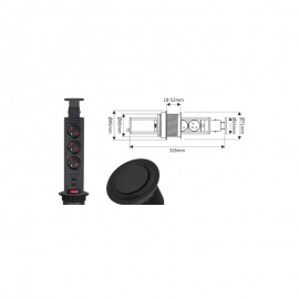 GNIAZDO CINEMABOX 3 CZARNE   fi-60   USB