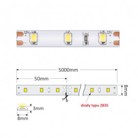 LED PASEK PREMIUM 300/2835 IP45 szer.  8mm B.CIEPŁY            5m     30W  ŻEL