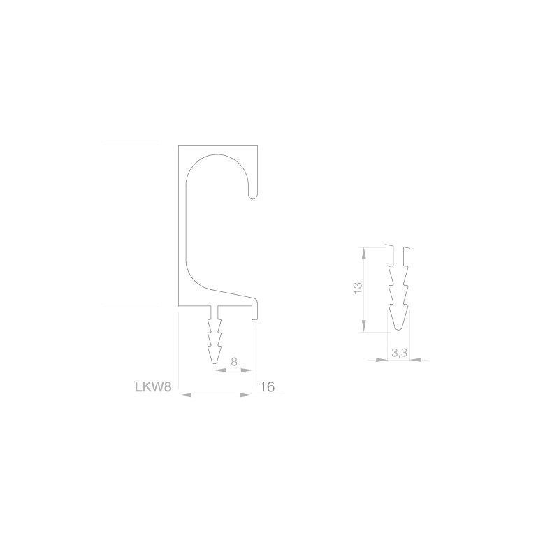 UCHWYT KRAWĘDZIOWY LKW- 8         114400   2,75m